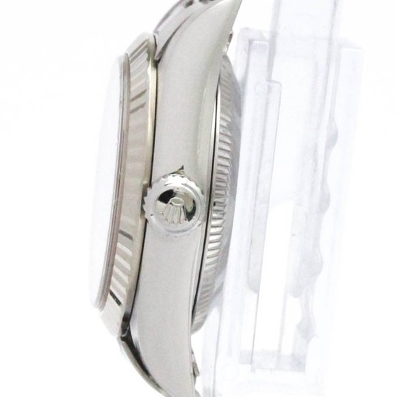 ROLEX Oyster Perpetual 76094 K Serial White Gold Steel Watch Polished - Picture 4 of 8